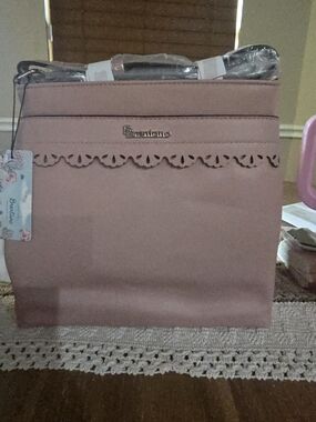 Brentano Blush Pink Scalloped Crossbody Bag